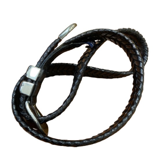 MEZLAN "AO2794" Black All-Over Genuine Lizard Belt - Picture 4 of 8